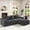 Gray, variant on AHB 101 Inch Modular Sectional Sofa with Ottoman, L-Shaped 4-Seat Cloud Style Couch with Deep Seats, No Assembly Required, Beige