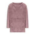 thumbnail image 5 of WMTBSRSW Womens Crewneck Sherpa Sweatshirts Oversized Sweatshirts Long Sleeve Fuzzy Fleece Pullover Casual Loose Fluffy Blouse Tops Pink Medium, 5 of 6
