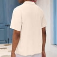 thumbnail image 5 of Vetsdori Short Sleeve Shirts for Men Polo Button down Dress Shirts Pockets Collar Work Gift for Men Summer Cotton Linen Plain Mens T-Shirts Casual, 5 of 9