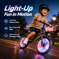 thumbnail image 3 of FUPOJH 12" Kids Balance Bike, No Pedal, Light-Up Wheels, Adjustable, for Toddlers 2-5，Gray, 3 of 8