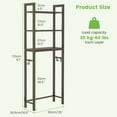 thumbnail image 3 of Giantex 3-Tier Metal Bathroom Organizer, Freestanding Over The Toilet Storage Rack w/Anti-Tippling Devices, Coffee, 3 of 8