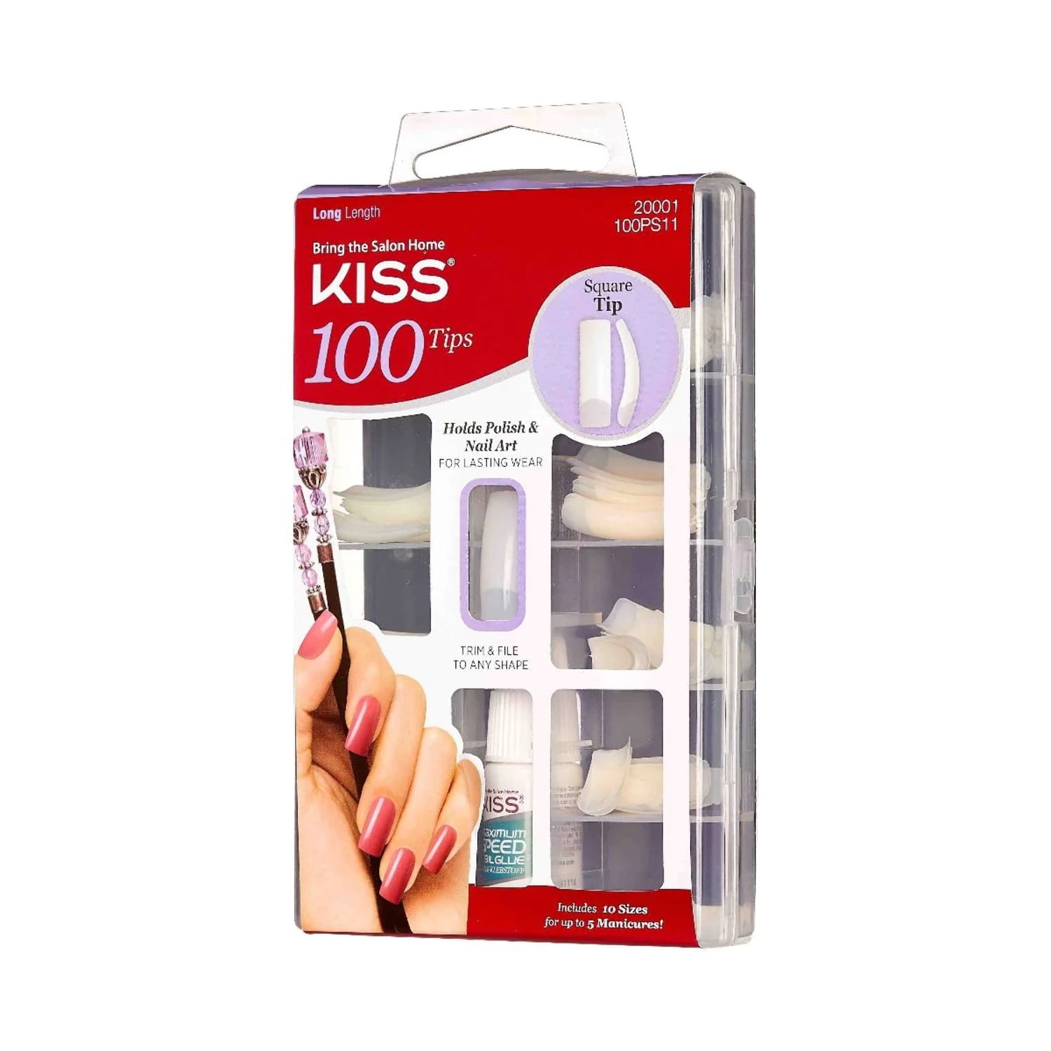 KISS 100 NAILS SQUARE TIP Walmart
