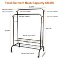 thumbnail image 3 of Moclever Garment Rack Clothing Hanging Rail Clothes Rack on Wheels Clothes Organizer Stand with 2 Rails 2 Shelves 4 Rolling Wheels 4 Hooks 41.34x23.62x64.17in, White, 3 of 11