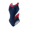 Nike Swim Girls' Victory Color Block Power Back One Piece Red Navy 26 / Navy/Red