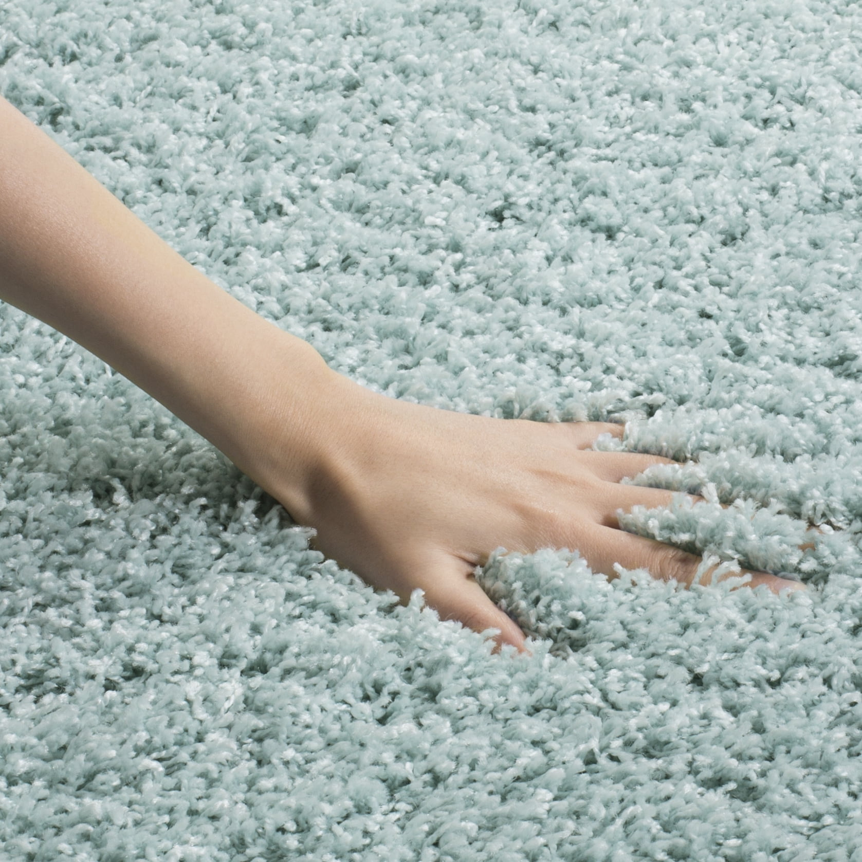 SAFAVIEH Laguna Neven Plush Solid Shag Runner Rug, Light Blue, 2'3" x 12'