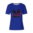thumbnail image 4 of successthop Independence Day Clothes Women Flags USA Birthday T Shirt Casual Shirts Crewneck Short Sleeve Tops Blue L, 4 of 4