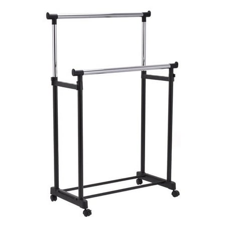 Double Rail Adjustable Garment Rack Clothes Hanger Com