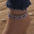 thumbnail image 4 of 4-Piece Colorful Rice Beaded Ankle Bracelet Set - Perfect for Summer Beach Decor & Boho Jewelry!, 4 of 5