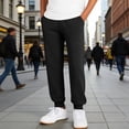thumbnail image 5 of CPNG Children's Thin Jogger Sweatpants Straight Leg Elastic High Waist Casual Loose Cozy Sports Pants with Pocket(Black,11-12 Years), 5 of 9
