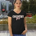thumbnail image 4 of Country Girl Logo Women's V-Neck T-shirt Western Rodeo Style Southern Pride Cowgirl Rustic Feminine Farm Life Ranch Tee, 4 of 7