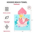 thumbnail image 5 of Usaibhir Baby Girl Boy Hooded Beach Towel Swim Cover Up Bath Towels Cartoon Dinosaur Shark Fox Mermaid Print Bath Towel Wrap, 5 of 7