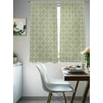 thumbnail image 4 of White Diamond Lattice Sheer Curtains 63 Inch Long 2 Panels, Green Retro Plaid Texture Light Filtering Rod Pocket Semi Sheer Curtains, Sheer Voile Drapes for Living Room Bedroom, 52"x63", 4 of 5