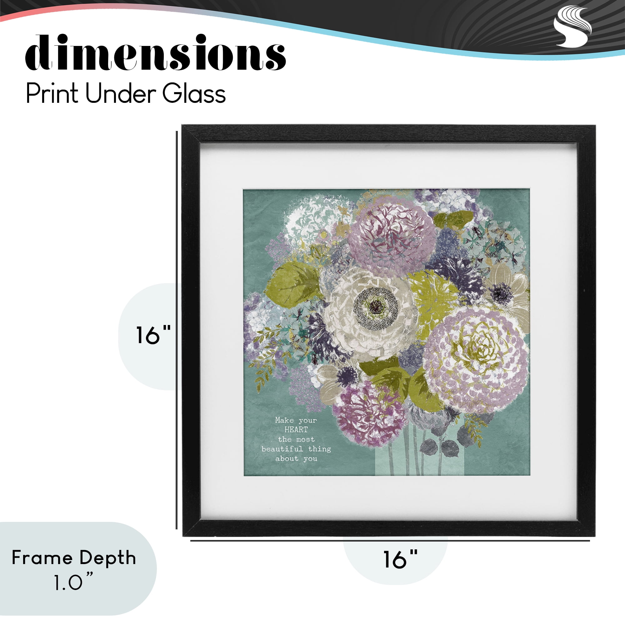Stupell Industries Most Beautiful Thing Florals Black Framed Print Under Glass, design by Suzanne Nicoll