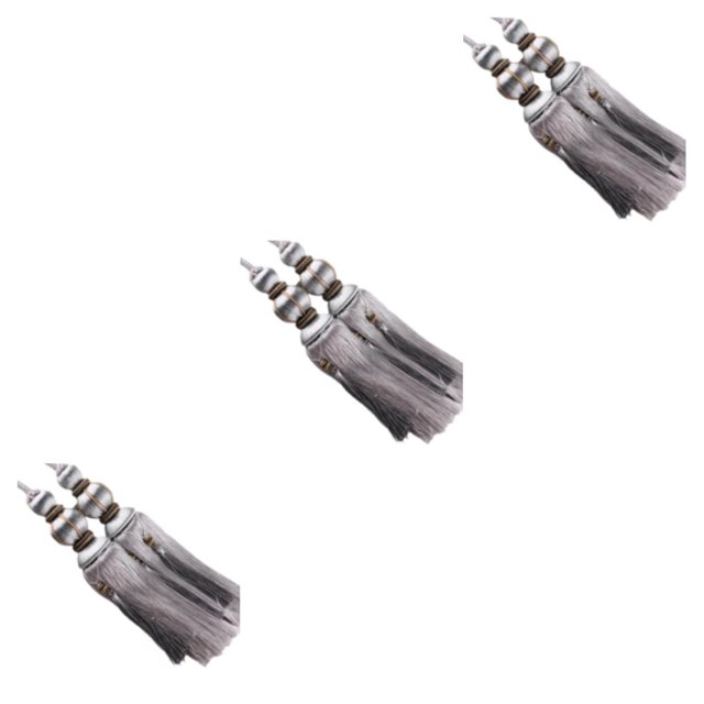 Decodeary 2pack/lot High Curtain Tassel Easy To Excellent Decor For Wide Application Suitable Polyester High silver gray 3Set