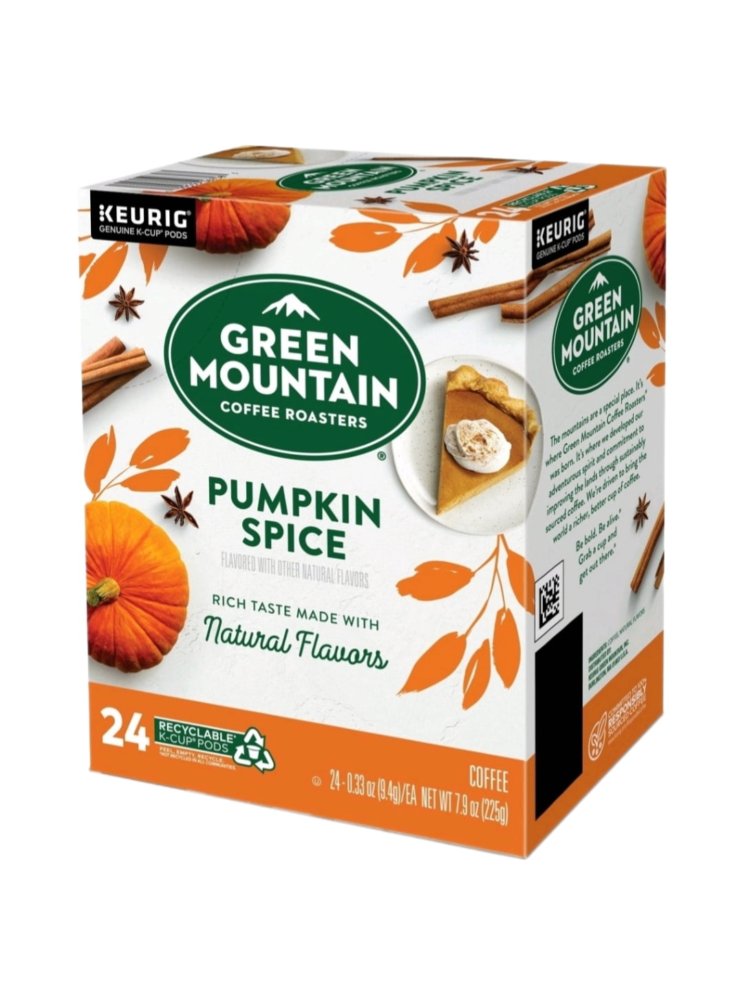 Green Mountain Cinnamon Sugar Cookie and Pumpkin Spice Coffee K Cups Variety Pack, 24 K Cups Each