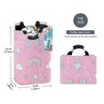thumbnail image 2 of Yayeee Freestanding Laundry Hamper with Handle Collapsible Large Storage Basket for Clothes, Ice Cream Rainbow Pattern, 2 of 7