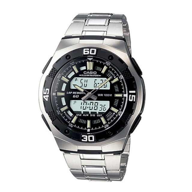 Reloj CASIO AQ-164WD-1AVCF ILLUMINATOR Dual Time (Doble Hora)-Acero plateado 48 mm