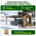 thumbnail image 7 of Auhilence 12x14FT Cedar Wood Gazebo with Sunlight Roof &Storage Cabinet, 7 of 7
