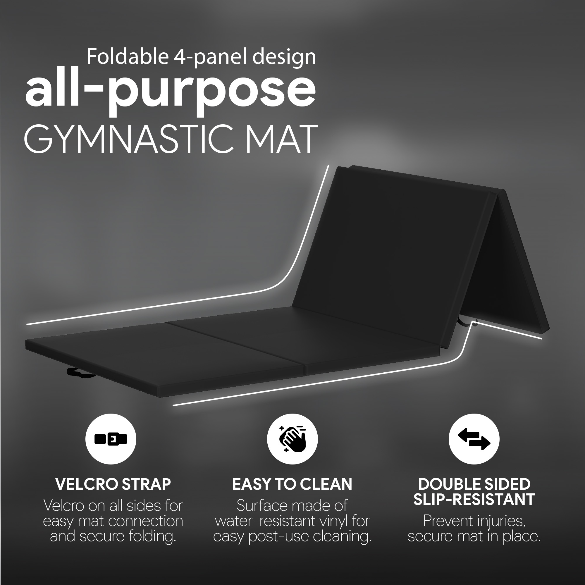 BalanceFrom Fitness 120 x 48" All Purpose Folding Gymnastics Exercise Mat - image 3 of 11