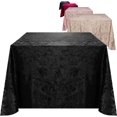 thumbnail image 1 of Elegant Square Table Cloth 54 Inch, Made With Fine Crushed-Velvet Material, Beautiful Ebony - Black Square Tablecloth With Durable Seams, Table Cover Great for Weddings, Parties, Birthdays & Events, 1 of 5