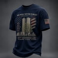 thumbnail image 2 of AHMOMEI Men's 911 Memorial Shirts 25th Anniversary Flag Printed Vintage 911 Never Forget Shirt Courage Patriotic Hope 9 11 Memorial Shirt Blue L, 2 of 4