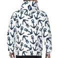 thumbnail image 6 of Bingfone Navy Blue Anchor Men'S Drawstring Hoodie Long Sleeve Pocket Sweatshirts-Large, 6 of 9