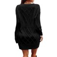 thumbnail image 3 of ICHUANYI Liquidación Mujer Casual Cuello en V Colorido Linterna Manga Cintura Wrap Nalgas Vestido ICHUANYI WER202308174720, 3 of 6