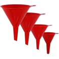 thumbnail image 1 of Queilt 4 Pieces Plastic Funnel Set for Kitchen and Automotive Use, Mini, Small, Medium and Large Funnel for Filling Bottles, Canning, Cooking, Lab or Car Oil Funnels, 1 of 5