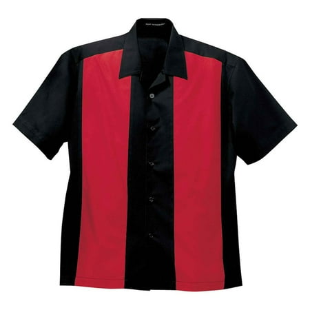 Open Collar Shirt - Port Authority Men's Easy Care Open Collar Retro Camp Shirt