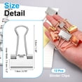 thumbnail image 2 of Uxcell 12 Pack Binder Clips, 19mm Metal Bull Dog Clips, Foldback Paper Clamps for Office Stationary Supplies Business Shops Kitchen Home, Silver, 2 of 5