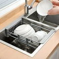 thumbnail image 4 of CHOKSmall Dish Drying Rack Exquisite Design Dish Drying Rack in Sink Flexible Placement Over the Sink Dish Drainer Drying Rack Gray,black,2.87×6.61in, 4 of 6