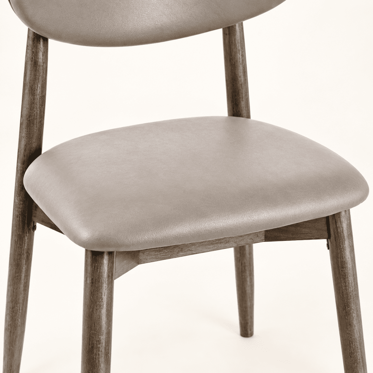 Furnibear Upholstered Dining Chairs Set of 2 with Curved Backrest and Rubber Wood Legs for Kitchen and Dining Room Modern Seating, Gray