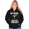 thumbnail image 4 of My Margarita Could Use Your Salt Unisex Fleece Graphic Zip Up Hoodie Brisco Brands 4X, 4 of 5