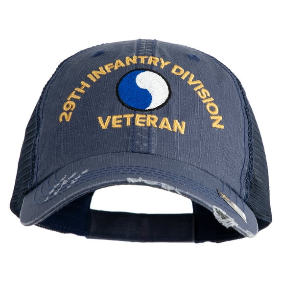 U.S. Army 29th Infantry Division Embroidered Low Profile Special Cotton Mesh Cap - Navy OSFM