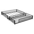 thumbnail image 5 of Twin XL over Queen Bunk Bed, Heavy Duty Bunk Beds for Adults and Kids,Floor Bed Frame with Ladder and Safety Guardrails, Easy Assemble,Black, 5 of 12