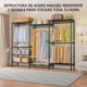 thumbnail image 2 of Perchero para Ropa Resistente, Closet Organizador de Ropa, Armario de Metal con Estantes Ajustables, Barras para Colgar y Ganchos, Estante de Ropa para Hogar, Capacidad 300kg, 2 of 4