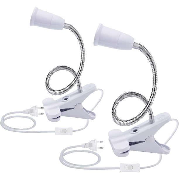 bases para lámpara de mesa LED E27, portalámparas con clip, base de cuello de cisne, base de clip con interruptor de 360°, portalámparas para lectura y maquillaje.