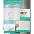 thumbnail image 4 of No Hook Shower Curtain with Snap-in Liner, Coastal Anchor Waterproof Fabric Bathroom Curtains, Turquoise Brown Ombre Rustic Wooden Grain Bath Curtains & Mesh Top Window Stall 48"x72", 4 of 6