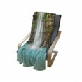thumbnail image 3 of Rainforest Soft Flannel Fleece Blanket, Waterfall in Tropic Rainforest Sunny Vacation Fresh Lake Waterscape, Cozy Plush for Indoor and Outdoor Use, 50" x 70", Turquoise Green Brown, by Ambesonne, 3 of 5