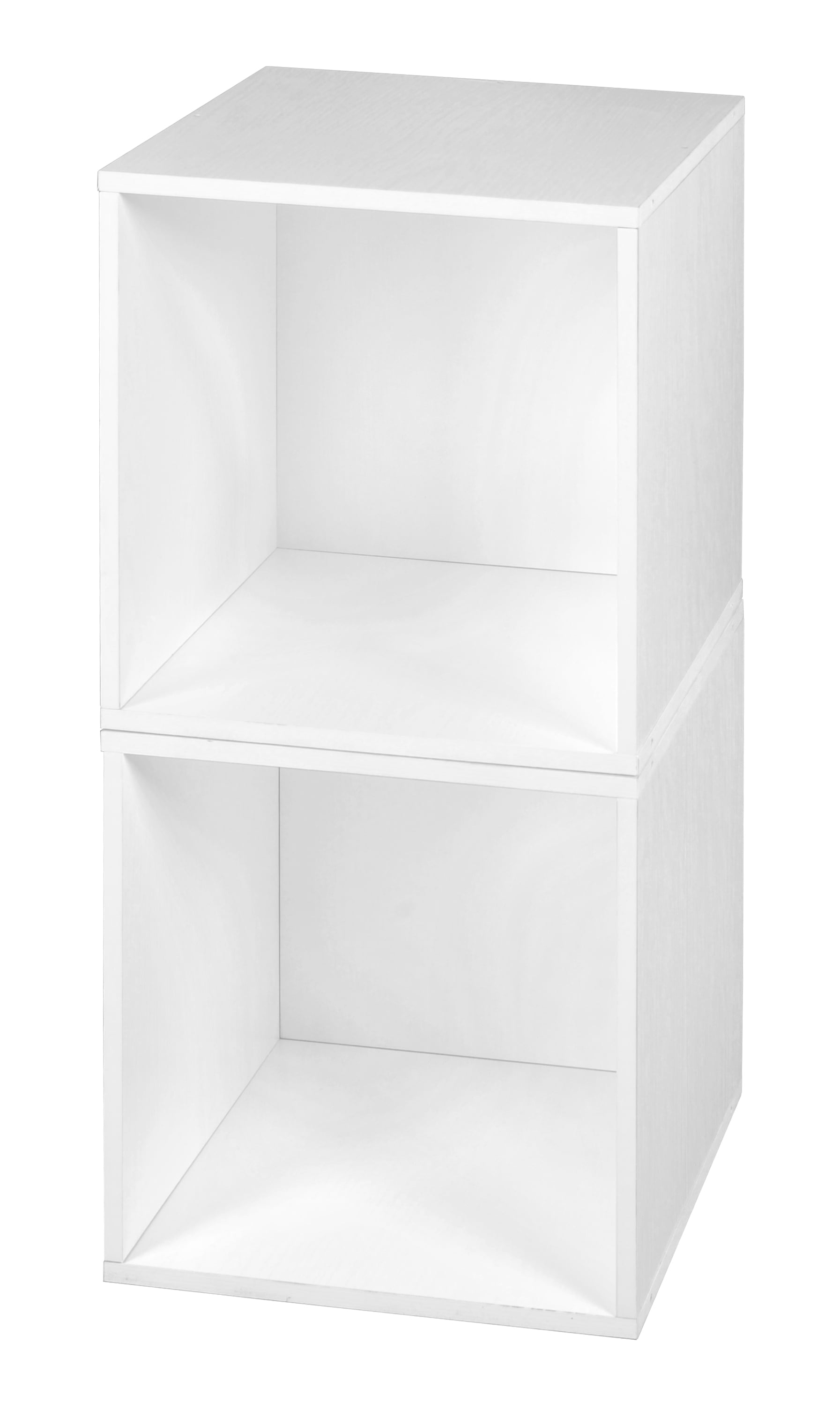 Niche Cubo Stackable Storage Cube White Wood Grain