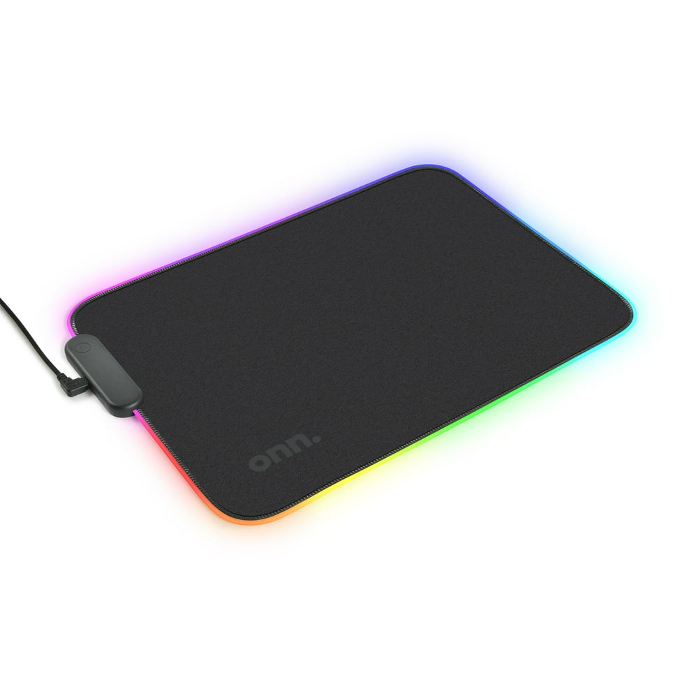 onn. USB Gaming LED Mouse Pad with 7 static light modes and 3 dynamic