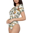 thumbnail image 2 of Naloa Hawaiian Style Women's Short-Sleeved Onesie, One-Piece Swimsuit for Parties, dates, clubs - Small, 2 of 9