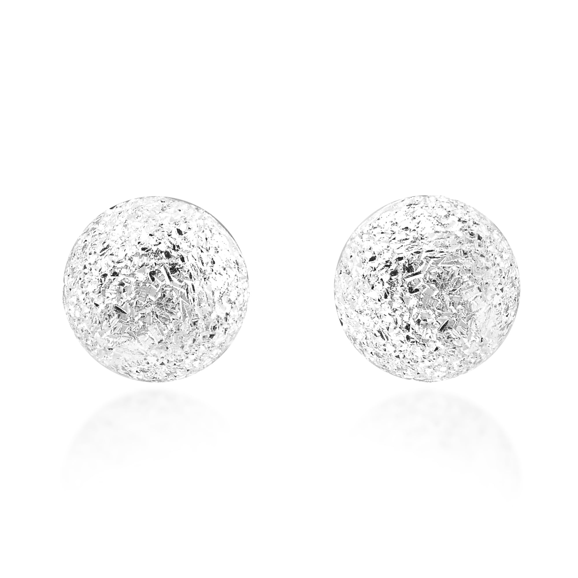 Sterling Silver-Stardust Ball Earrings