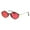 Black Red, variant on Pimp Diamond Shape Trendy Retro Vintage Hippie Sunglasses Black Blue