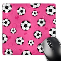 3dRose, Cute Pink Soccer Star Print, MousePad