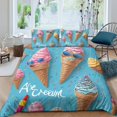 thumbnail image 1 of 3D Ice Cream Printed Comforter Cover Set Children Adult Unique Design Bedding Set Bedroom Decor,Queen (90"x90"), 1 of 5