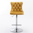 thumbnail image 6 of Triple Tree Swivel Tufted Back Bar Stools, Gold/Silver (Set of 2), 6 of 7