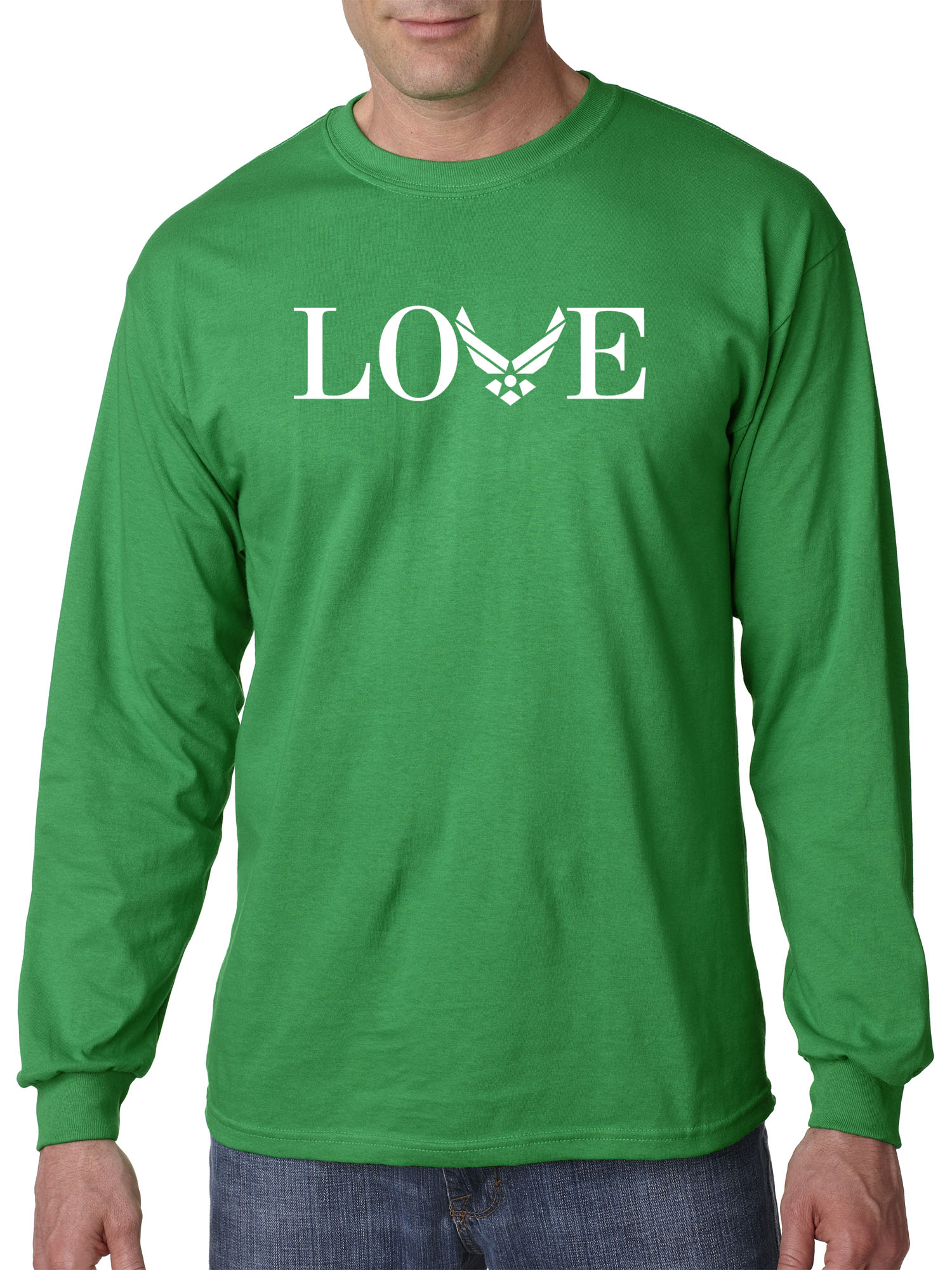 Air Force Long Sleeve T-Shirt in Military Green 