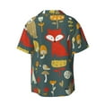 thumbnail image 2 of Xecao offers the Cute Animal Forest for Men's Casual Short-sleeved Shirt, a button-up collared shirt with a pocket, perfect for beach vacations and yacht travel in the 3X-Large size., 2 of 7