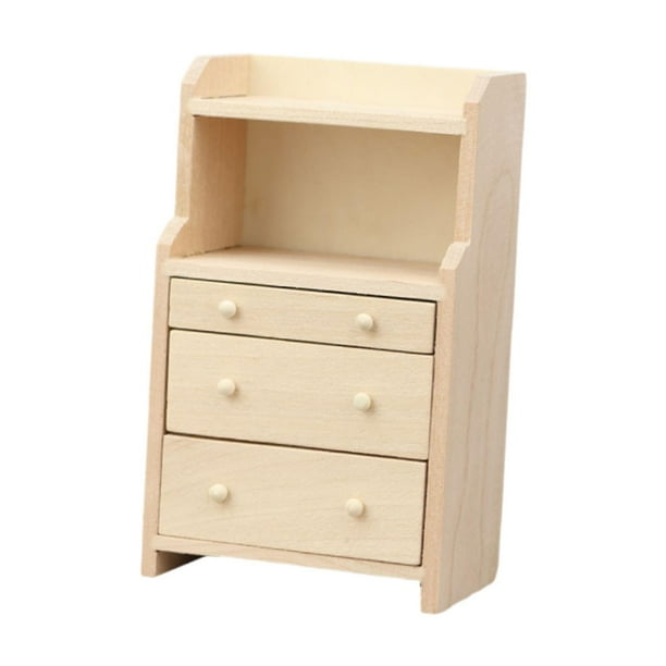 Gabinete de casa de muñecas 1:12, decoración creativa, muebles pequeños de madera para sala de estar Estilo B